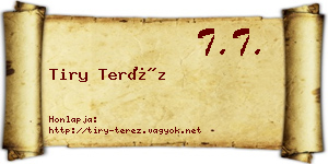 Tiry Teréz névjegykártya